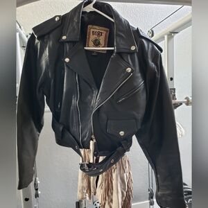 Leather biker jacket
